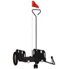 Image de vidaXL Remorque de Vélo, Chariot de Transport avec Barre d'Attelage, Remorque de Bicyclette avec Drapeau pour Bagage, Noir Tissu Oxford et Fer