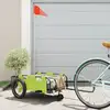 Image de vidaXL Remorque de vélo vert tissu oxford et fer