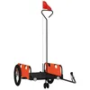Image de vidaXL Remorque de vélo Orange Tissu Oxford et Fer