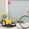 Image de vidaXL Remorque de vélo jaune tissu oxford et fer