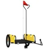 Image de vidaXL Remorque de vélo Jaune et Noir Tissu Oxford et Fer