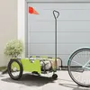 Image de vidaXL Remorque de vélo vert et noir tissu oxford et fer