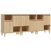Image de vidaXL Buffets 3 pcs, Meuble de Rangement avec Compartiments et Portes, Armoire de Rangement, Organisateur Intérieur Salon, Scandinave, Chêne Sonoma Bois d'Ingénierie