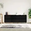 Image de vidaXL Buffets 3 pcs noir 60x35x70 cm bois d'ingénierie