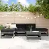 Image de vidaXL Salon de jardin 6 pcs avec coussins gris bois massif
