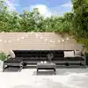 Image de vidaXL Salon de jardin 7 pcs avec coussins gris bois massif