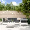 Image de vidaXL Salon de jardin 6 pcs avec coussins blanc bois massif