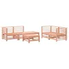 Image de vidaXL Salon de Jardin 6 pcs, Canapé avec Repose-Pied, Ensemble de Meubles avec Table Basse Patio Terrasse, Rustique, Bois Massif Douglas