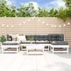 Image de vidaXL Salon de jardin 7 pcs Blanc Bois de pin massif
