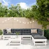 Image de vidaXL Salon de jardin 7 pcs Blanc Bois de pin massif