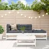 Image de vidaXL Salon de jardin 4 pcs blanc bois de pin massif
