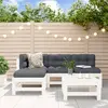 Image de vidaXL Salon de jardin 5 pcs blanc bois massif de pin