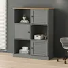 Image de vidaXL Bibliothèque VIGO gris 90x35x114,5 cm bois massif de pin