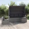 Image de vidaXL Salon de jardin 4 pcs avec coussins gris résine tressée