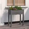 Image de vidaXL Jardinière sur roues avec doublure gris 71x37x80 cm bois sapin