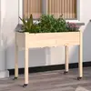 Image de vidaXL Jardinière sur roues avec doublure 118x59x80 cm bois de sapin