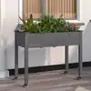 Image de vidaXL Jardinière sur roues avec doublure gris 118x59x80 cm bois sapin