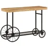 Image de vidaXL Table Console 112x36x76 cm Bois Massif de manguier et Fer, Table, Table d'appoint, Table d'entrée, Table de Couloir, Bout de canapé