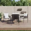 Image de vidaXL Ensemble à manger de jardin 5 pcs coussins résine tressée acier