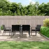 Image de vidaXL Chaises de jardin et coussins lot de 6 noir 56,5x57x83 cm rotin