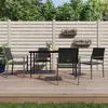 Image de vidaXL Chaises de jardin lot de 4 noir 54x62,5x89 cm résine tressée
