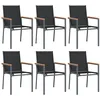 Image de vidaXL Lot de 6 Chaises de Jardin, Sièges de Terrasse, Chaises de Balcon, Meubles de Patio Jardinage Extérieur, Noir Textilène et Acier