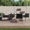 Image de vidaXL Chaises de jardin avec coussins lot de 4 noir 54x61x83 cm rotin