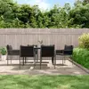 Image de vidaXL Chaises de jardin avec coussins lot de 6 noir 54x61x83 cm rotin