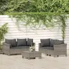 Image de vidaXL Salon de jardin 5 pcs avec coussins Gris Résine tressée