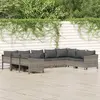 Image de vidaXL Salon de jardin 9 pcs avec coussins Gris Résine tressée