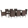 Image de vidaXL Ensemble à Manger de Jardin et Coussins 9 pcs Marron Poly rotin, Ensemble à Manger, Ensemble à Manger d'extérieur, Ensemble de mobilier d'extérieur
