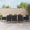 Image de vidaXL Ensemble à manger jardin 9pcs et coussins noir résine tressée