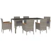 Image de vidaXL Ensemble à Manger Jardin et Coussins 7 pcs Gris rotin, Ensemble de Salle à Manger, Ensemble de Salle à Manger d'extérieur, Ensemble de mobilier d'extérieur