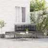 Image de vidaXL Salon de jardin 5 pcs avec coussins Gris Résine tressée