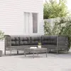 Image de vidaXL Salon de jardin 6 pcs avec coussins Gris Résine tressée