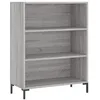 Image de vidaXL Bibliothèque, Armoire à Livres avec 3 Compartiments, Étagère à Livres avec Pieds, Meuble de Rangement Salon, Moderne, Sonoma Gris Bois d'Ingénierie