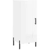 Image de vidaXL Buffet, Armoire Latérale avec 3 Compartiments, Placard avec Porte et Pieds, Meuble avec Rangement Salon, Moderne, Blanc Brillant Bois d'Ingénierie