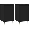 Image de vidaXL Buffets 2 pcs, Armoires Latérales avec Porte et 2 Compartiments, Meubles de Rangement avec Pieds Salle de Séjour, Moderne, Noir Bois d’Ingénierie