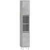 Image de vidaXL Armoire de Salle de Bain, Colonne avec 4 Compartiments et 2 Étagères, Meuble de Rangement avec Pieds Toilette, Gris Béton Bois d'Ingénierie