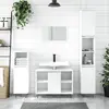 Image de vidaXL Armoire de salle de bain blanc 30x30x100 cm bois d'ingénierie