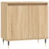 Image de vidaXL Armoire de Salle de Bain, Colonne avec 2 Compartiments et Étagère, Meuble de Rangement avec Pieds Toilette, Moderne, Chêne Sonoma Bois d'Ingénierie