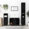 Image de vidaXL Armoire de salle de bain noir 80x33x60 cm bois d'ingénierie