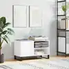 Image de vidaXL Armoire à disques blanc brillant 85x38x48 cm bois d'ingénierie