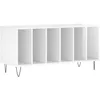 Image de vidaXL Armoire à Disques, Support de Tourne-Disque, Armoire Latérale avec Rangement, Buffet de Salon, Moderne, Blanc Brillant Bois d'Ingénierie