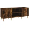 Image de vidaXL Armoire à Disques, Armoire Latérale avec Rangement, Meuble pour Tourne-Disque, Buffet de Salon, Moderne, Chêne Fumé Bois d'Ingénierie