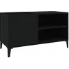 Image de vidaXL Armoire à disques Noir 84,5x38x48 cm Bois d'ingénierie