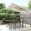Image de vidaXL Ensemble de bar jardin 9 pcs noir poly rotin/bois massif acacia