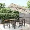 Image de vidaXL Ensemble de bar jardin 11pcs noir poly rotin/bois massif acacia