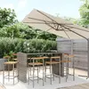 Image de vidaXL Ensemble de bar jardin 9 pcs gris poly rotin/bois massif acacia