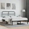 Image de vidaXL Cadre de lit métal sans matelas avec tête de lit noir 140x190cm